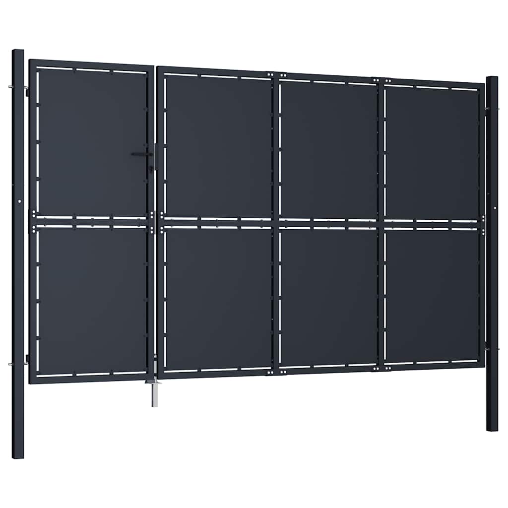 vidaXL Brama ogrodowa stalowa 350x200 cm antracyt