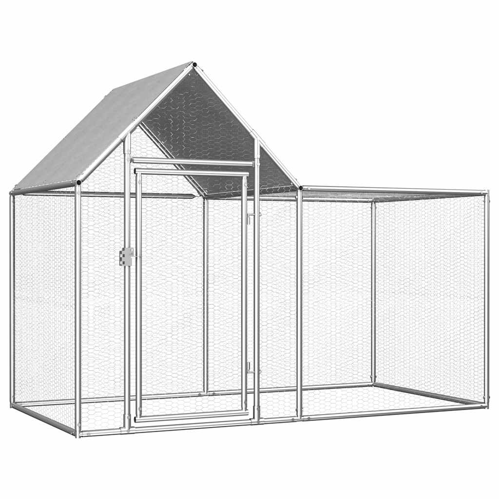 vidaXL Woliera dla kur, 2 x 1 x 1,5 m, galwanizowana stal