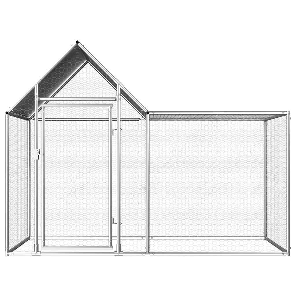vidaXL Woliera dla kur, 2 x 1 x 1,5 m, galwanizowana stal