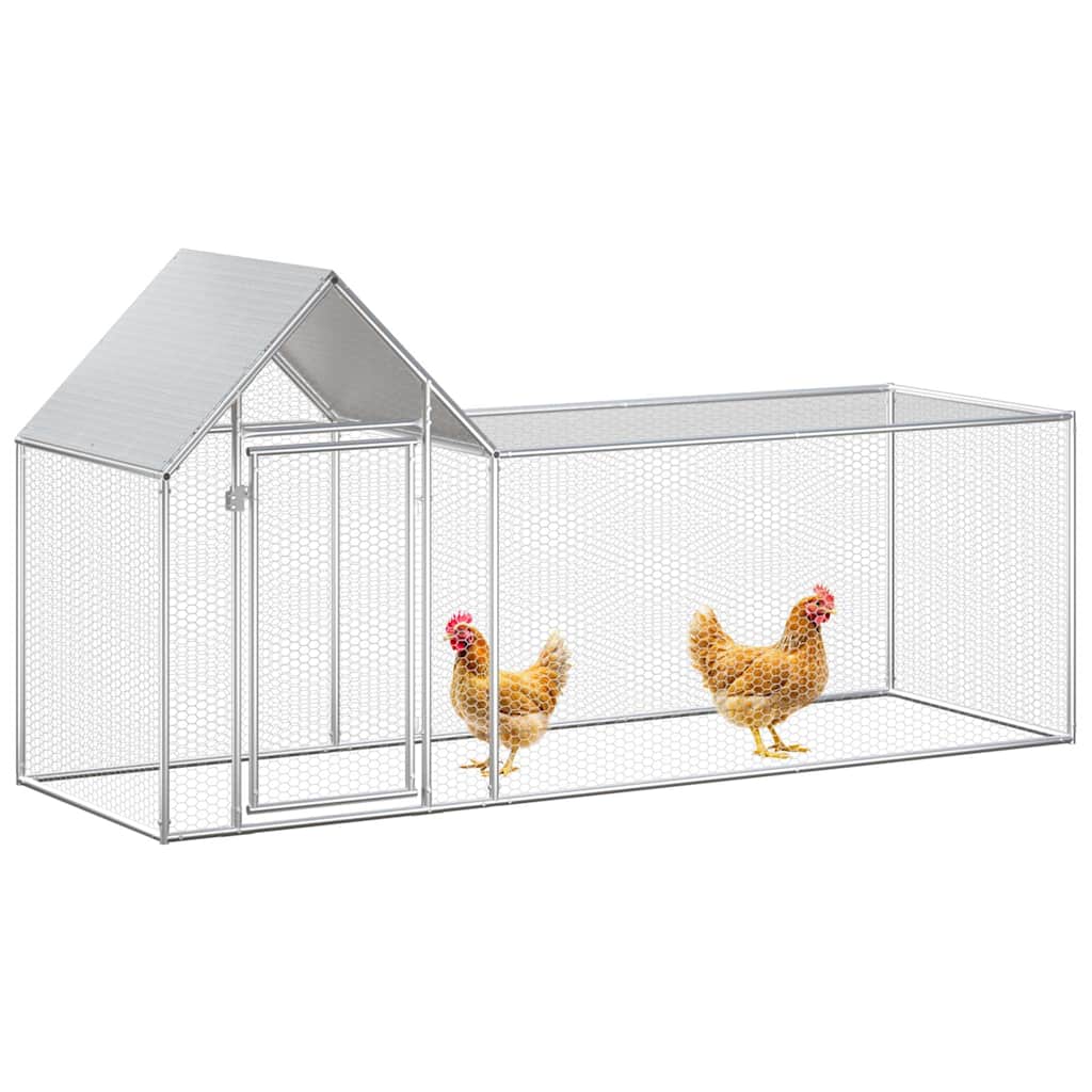 vidaXL Woliera dla kur, 3 x 1 x 1,5 m, galwanizowana stal