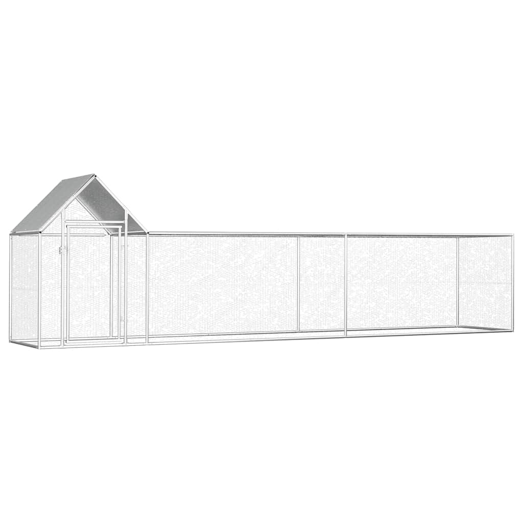 vidaXL Woliera dla kur, 5 x 1 x 1,5 m, galwanizowana stal