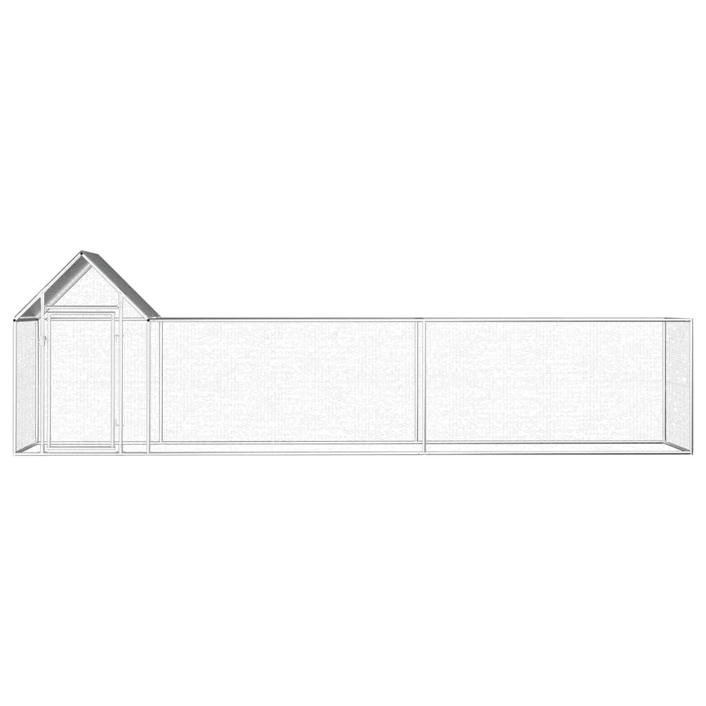 vidaXL Woliera dla kur, 5 x 1 x 1,5 m, galwanizowana stal