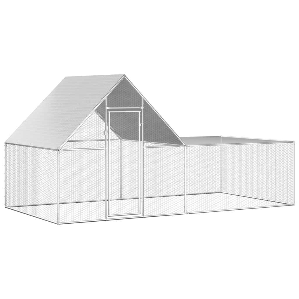 vidaXL Woliera dla kur, 4 x 2 x 2 m, galwanizowana stal