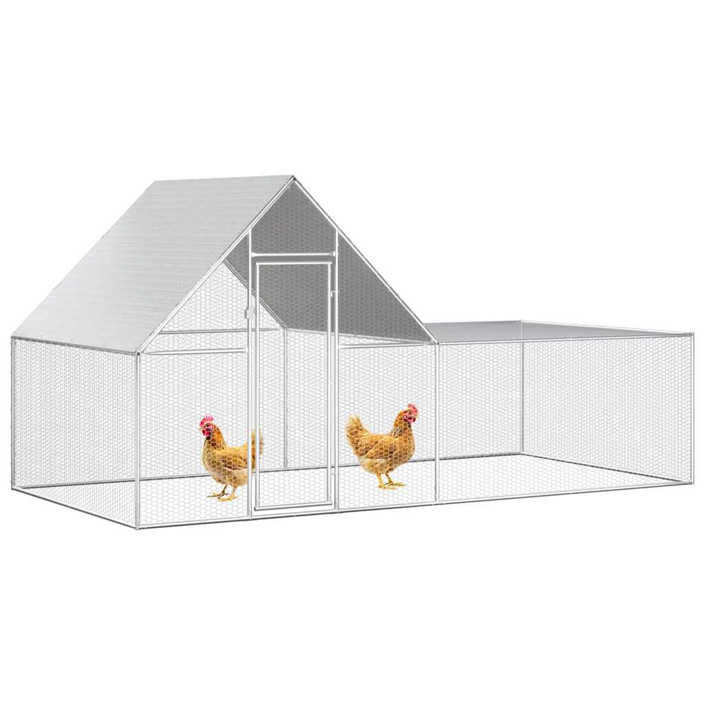 vidaXL Woliera dla kur, 4 x 2 x 2 m, galwanizowana stal