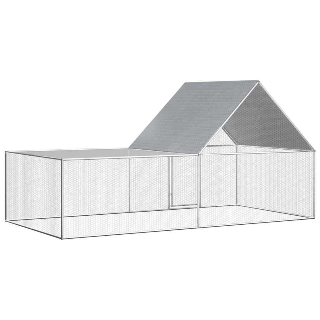 vidaXL Woliera dla kur, 4 x 2 x 2 m, galwanizowana stal