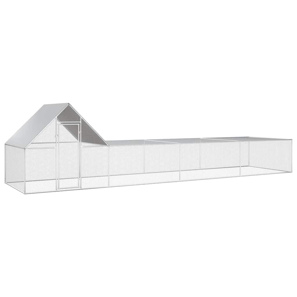 vidaXL Woliera dla kur, 8 x 2 x 2 m, galwanizowana stal