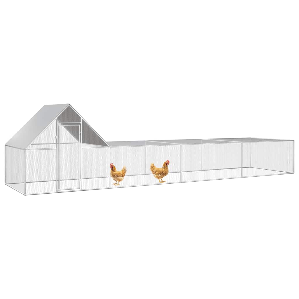 vidaXL Woliera dla kur, 8 x 2 x 2 m, galwanizowana stal