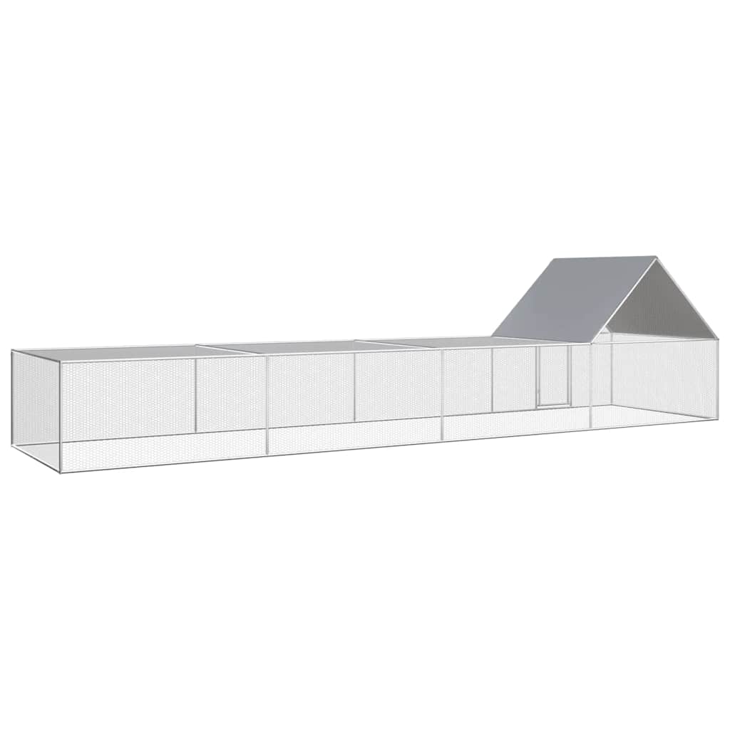 vidaXL Woliera dla kur, 8 x 2 x 2 m, galwanizowana stal