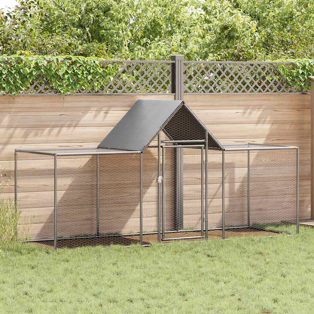 vidaXL Woliera dla kur, 3 x 1 x 1,5 m, galwanizowana stal