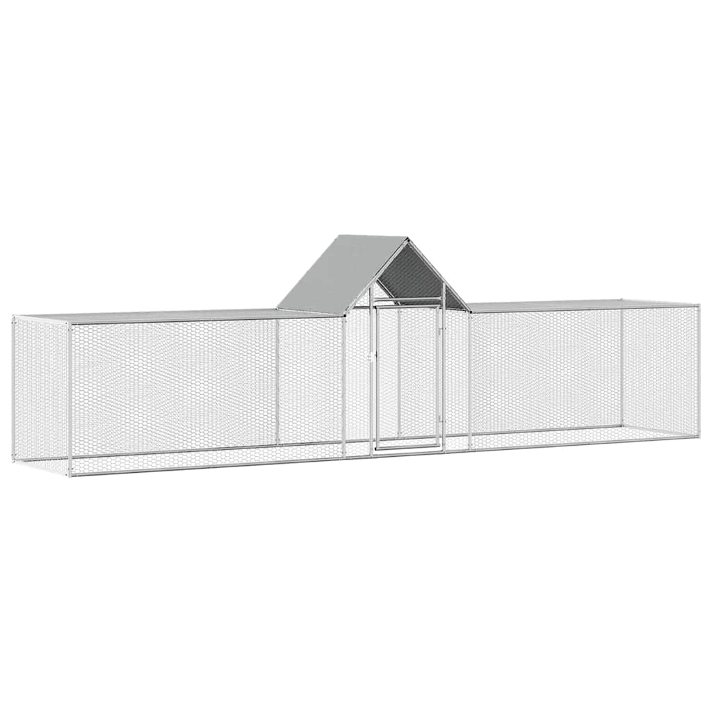 vidaXL Woliera dla kur, 5 x 1 x 1,5 m, galwanizowana stal