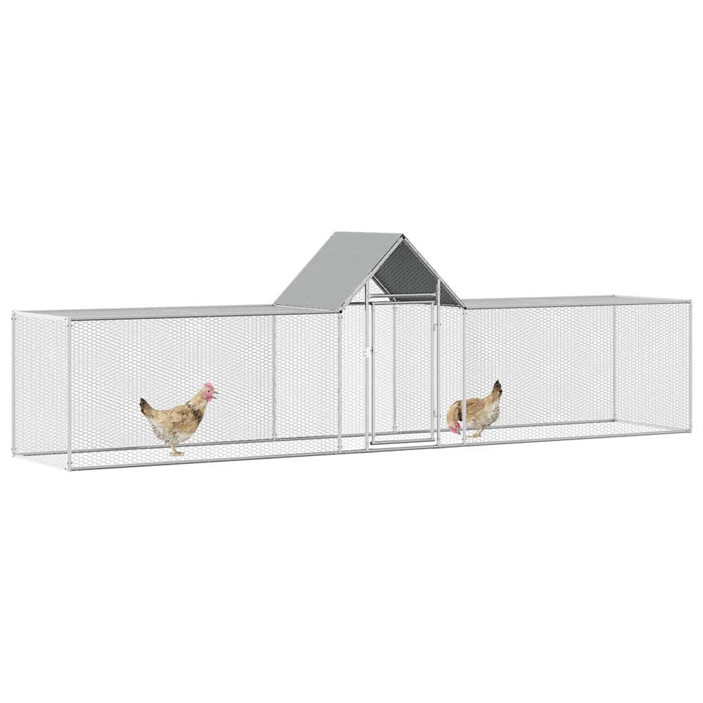 vidaXL Woliera dla kur, 5 x 1 x 1,5 m, galwanizowana stal