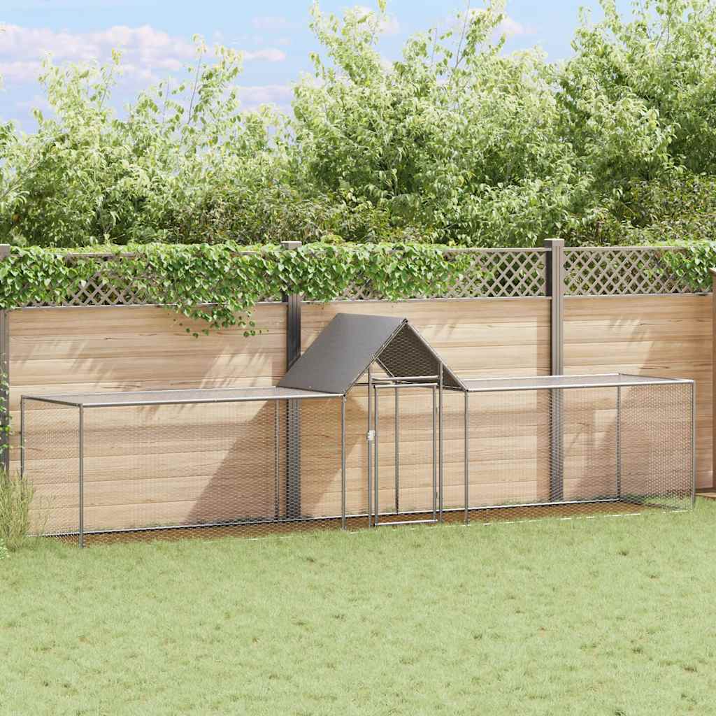 vidaXL Woliera dla kur, 5 x 1 x 1,5 m, galwanizowana stal