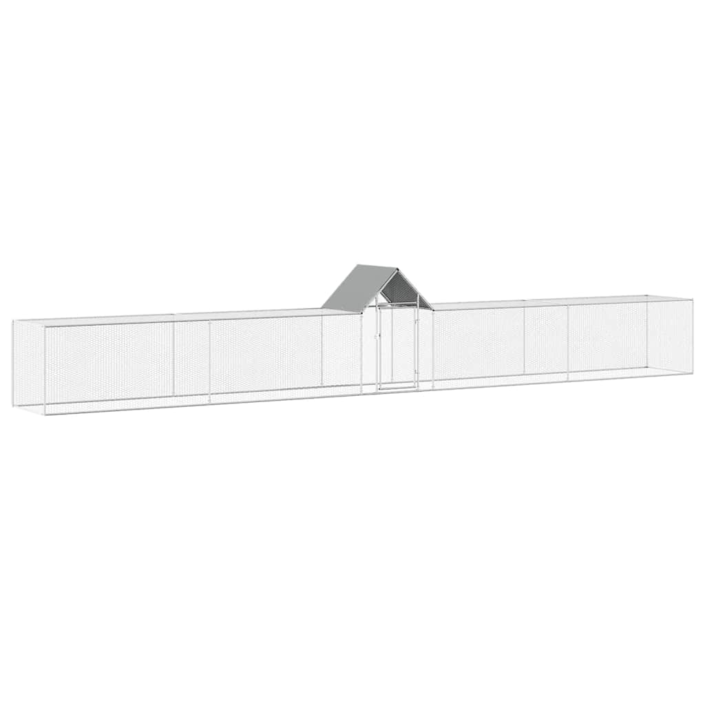 vidaXL Woliera dla kur, 9 x 1 x 1,5 m, galwanizowana stal