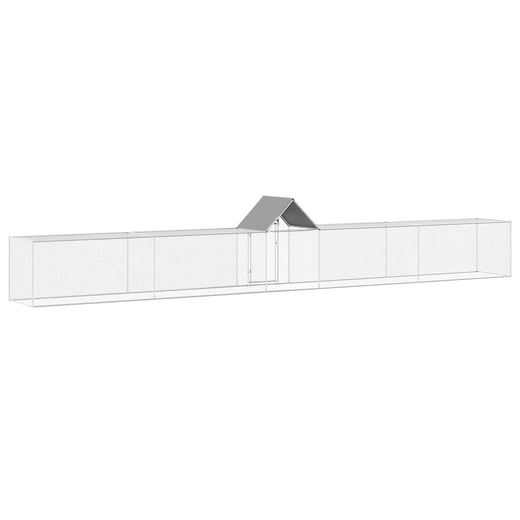 vidaXL Woliera dla kur, 9 x 1 x 1,5 m, galwanizowana stal