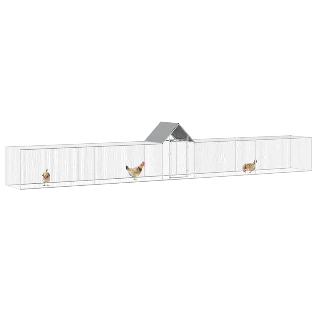 vidaXL Woliera dla kur, 9 x 1 x 1,5 m, galwanizowana stal