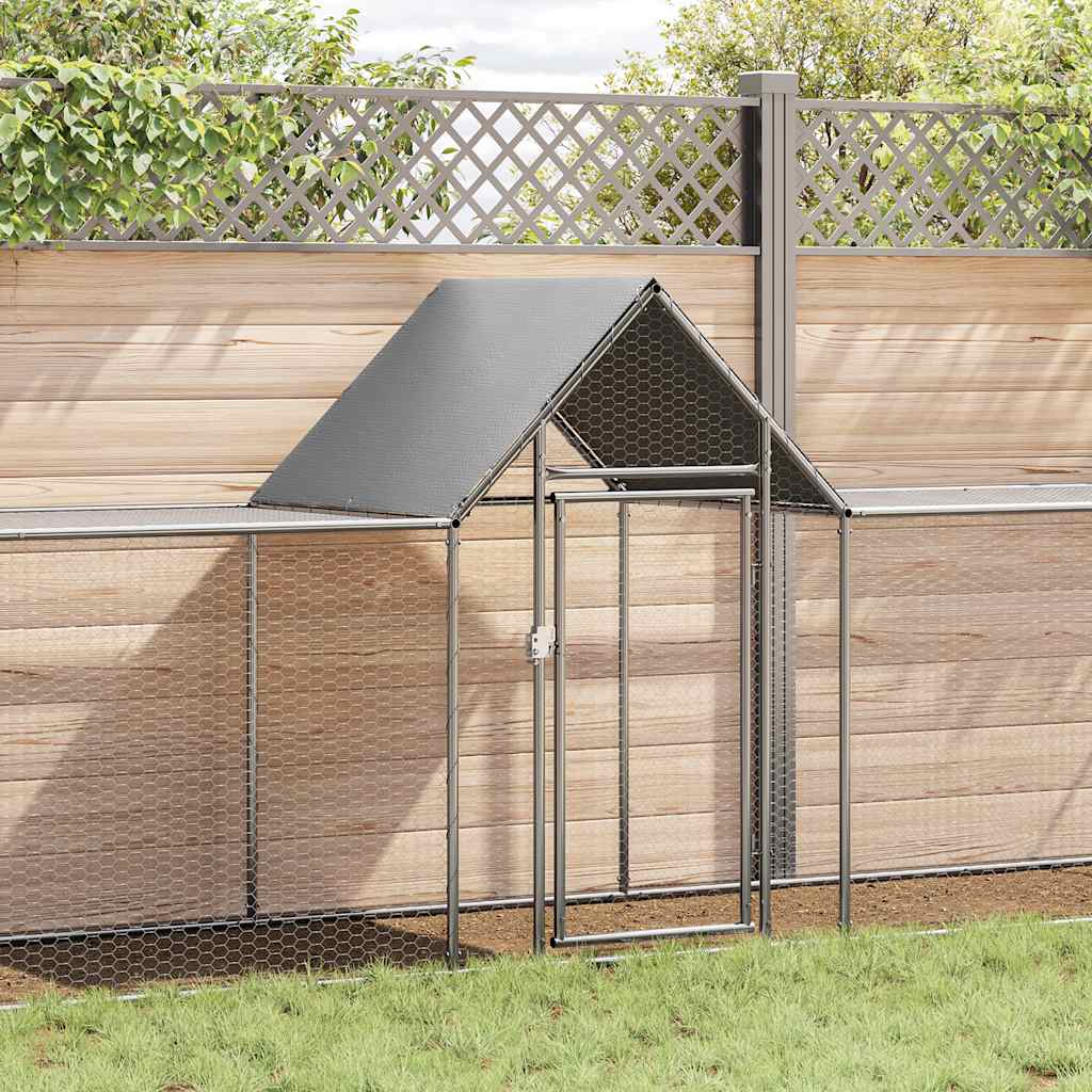 vidaXL Woliera dla kur, 9 x 1 x 1,5 m, galwanizowana stal