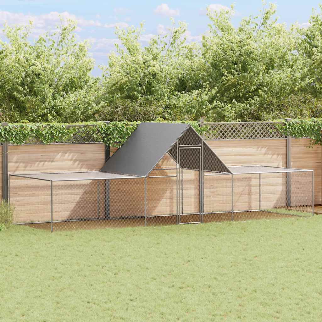 vidaXL Woliera dla kur, 6 x 2 x 2 m, galwanizowana stal