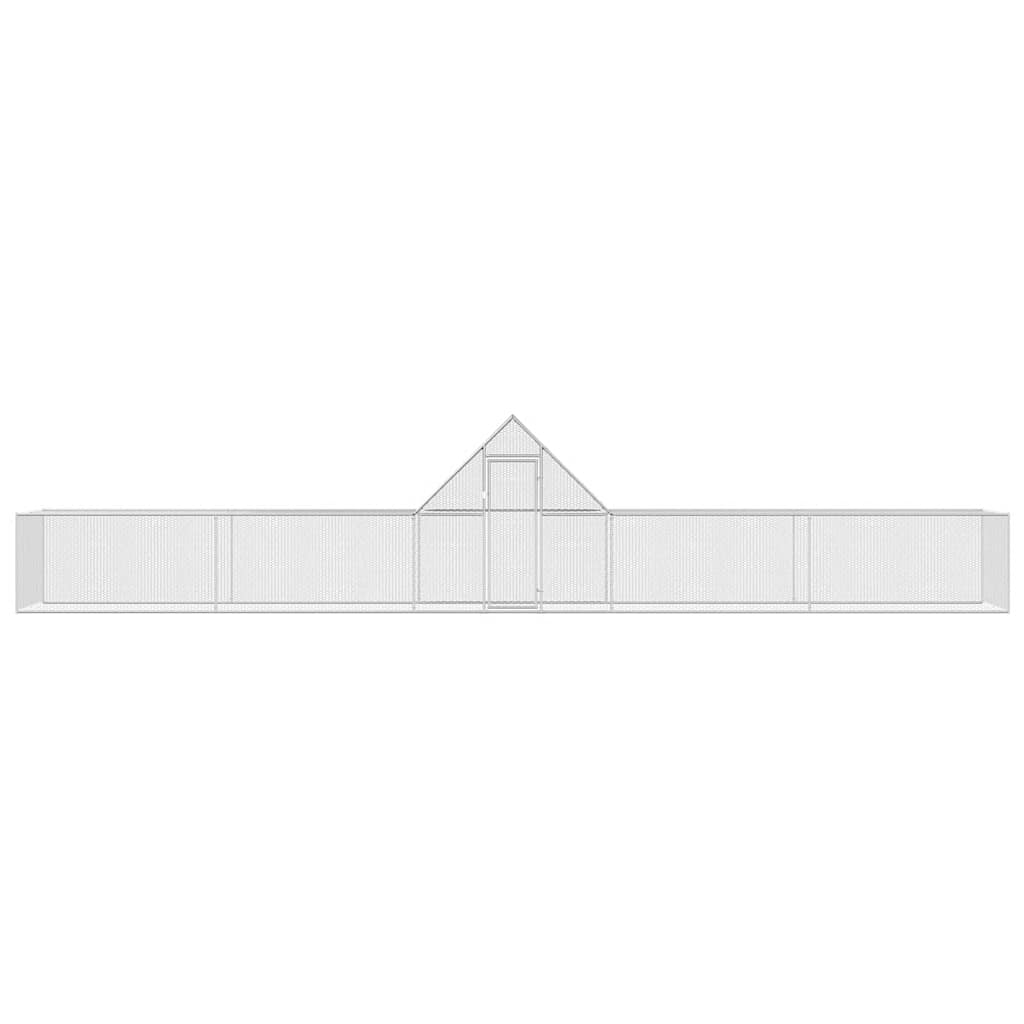 vidaXL Woliera dla kur, 10 x 2 x 2 m, galwanizowana stal