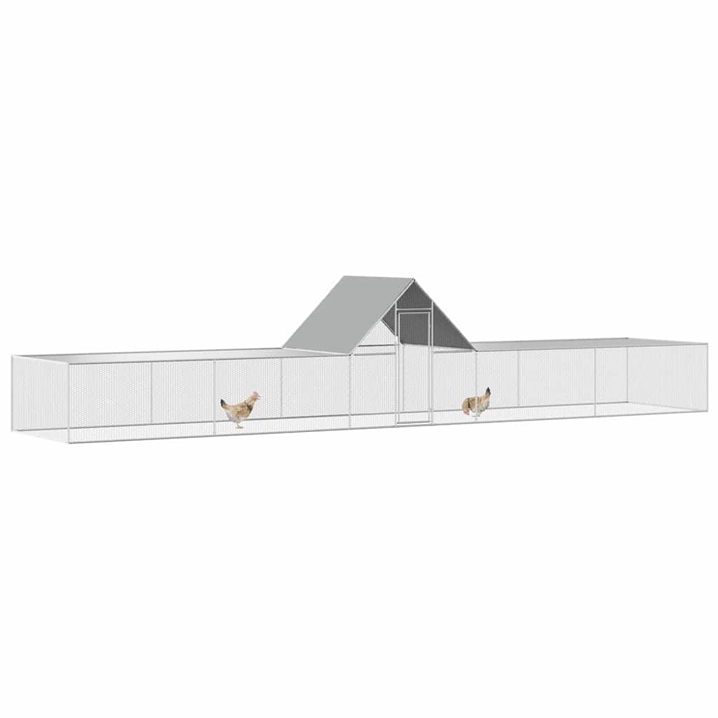 vidaXL Woliera dla kur, 10 x 2 x 2 m, galwanizowana stal
