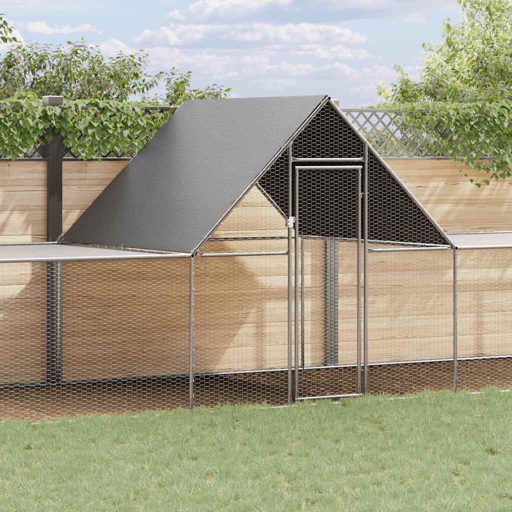 vidaXL Woliera dla kur, 10 x 2 x 2 m, galwanizowana stal