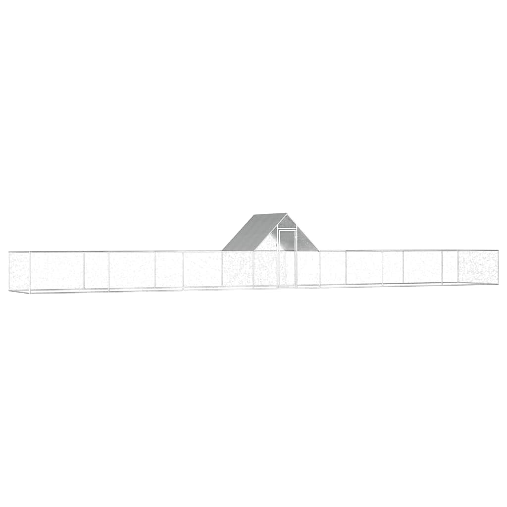 vidaXL Woliera dla kur, 14 x 2 x 2 m, galwanizowana stal