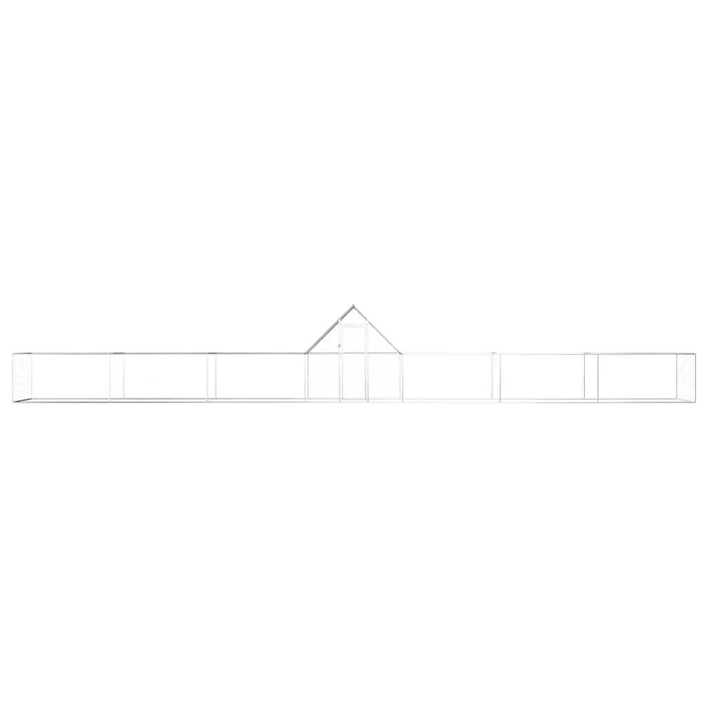 vidaXL Woliera dla kur, 14 x 2 x 2 m, galwanizowana stal