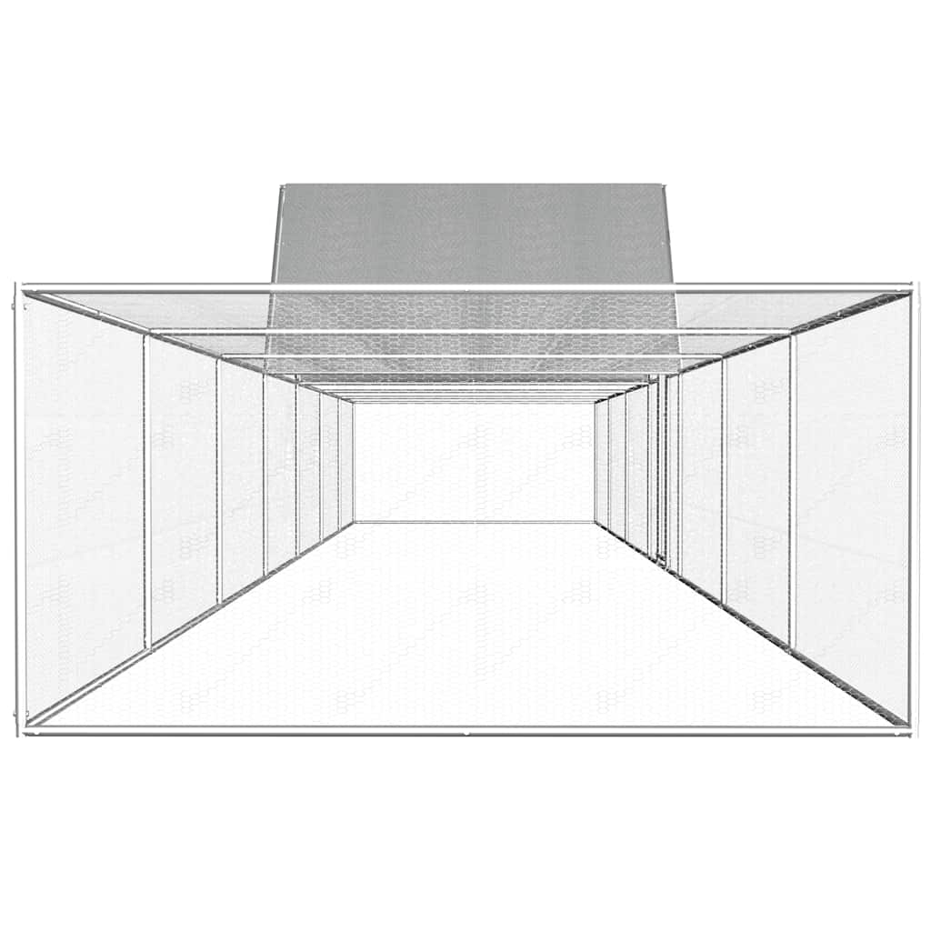 vidaXL Woliera dla kur, 14 x 2 x 2 m, galwanizowana stal