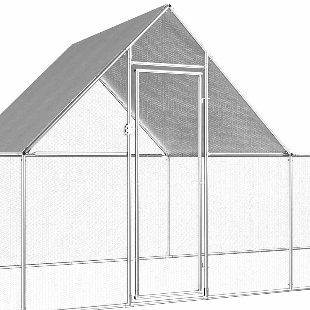 vidaXL Woliera dla kur, 14 x 2 x 2 m, galwanizowana stal