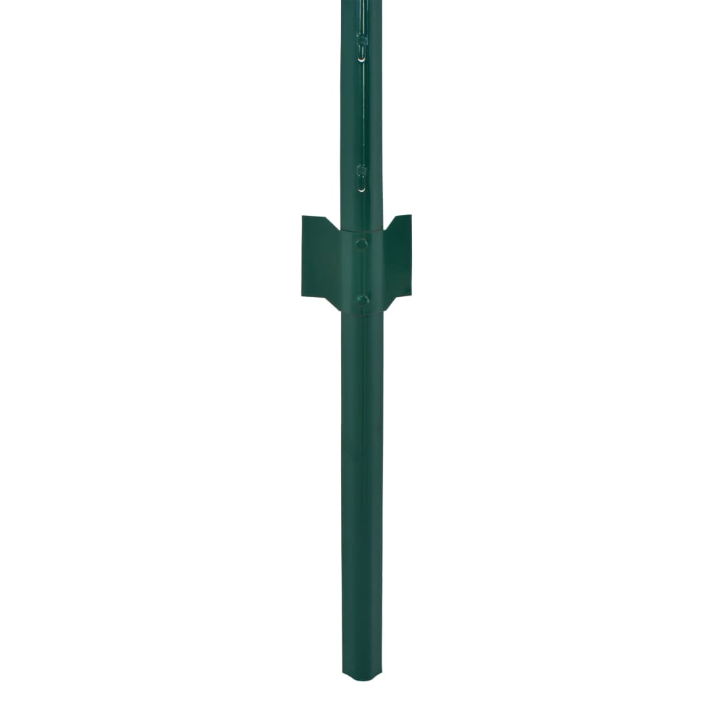 vidaXL Siatka ogrodzeniowa ze słupkami, stal, 25 x 1,5 m, zielony