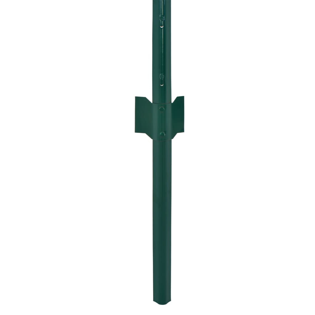 vidaXL Siatka ogrodzeniowa ze słupkami, stal, 25 x 0,75 m, zielony