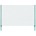 vidaXL Siatka ogrodzeniowa ze słupkami, stal, 25 x 1,5 m, zielony
