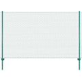 vidaXL Siatka ogrodzeniowa ze słupkami, stal, 25 x 1,5 m, zielony