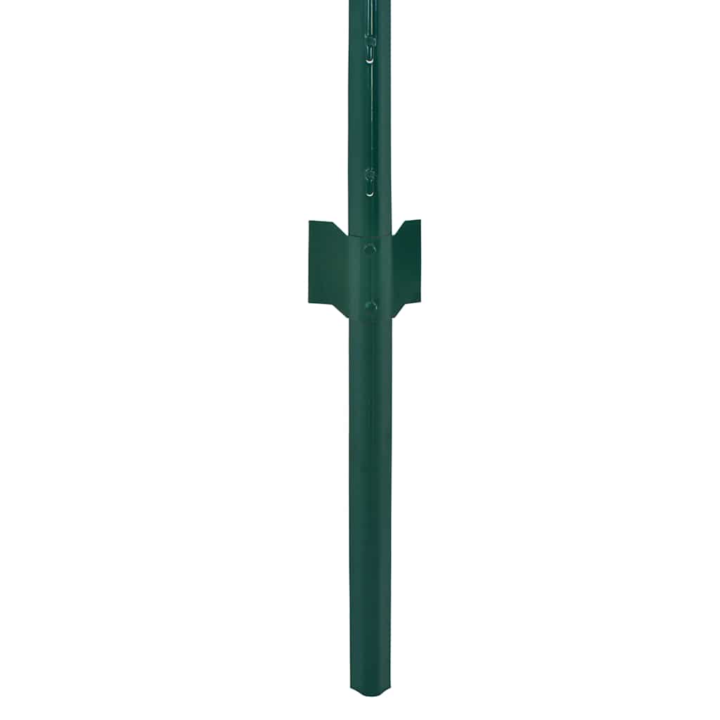 vidaXL Siatka ogrodzeniowa ze słupkami, stal, 25 x 1,5 m, zielony