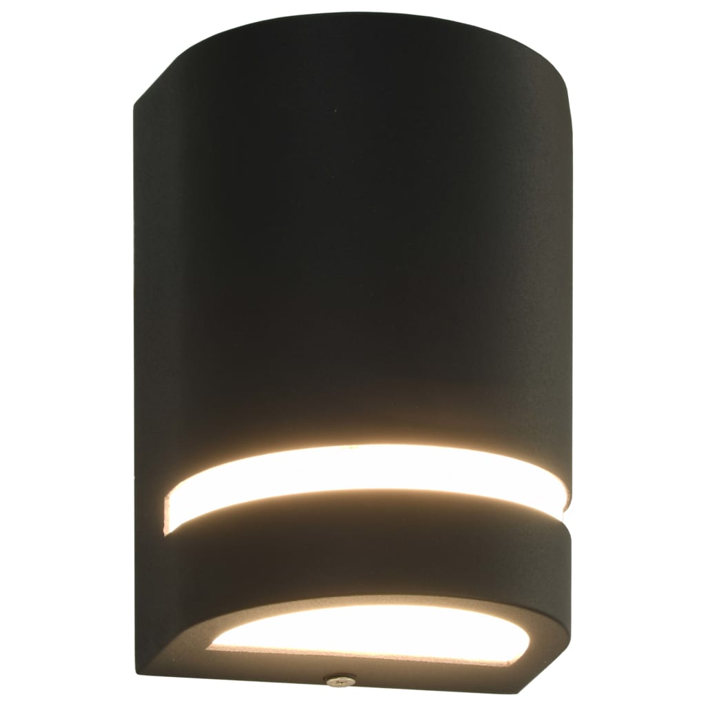 vidaXL Zewnętrzne lampy ścienne, 2 szt., 35 W, czarne, półokrągłe