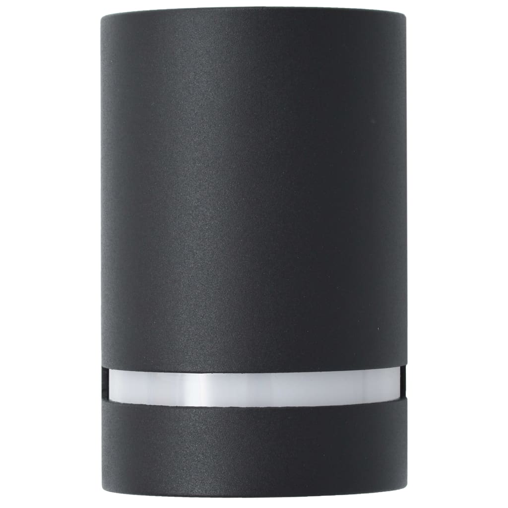 vidaXL Zewnętrzne lampy ścienne, 2 szt., 35 W, czarne, półokrągłe
