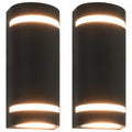 vidaXL Zewnętrzne lampy ścienne, 2 szt., 35 W, czarne, półokrągłe