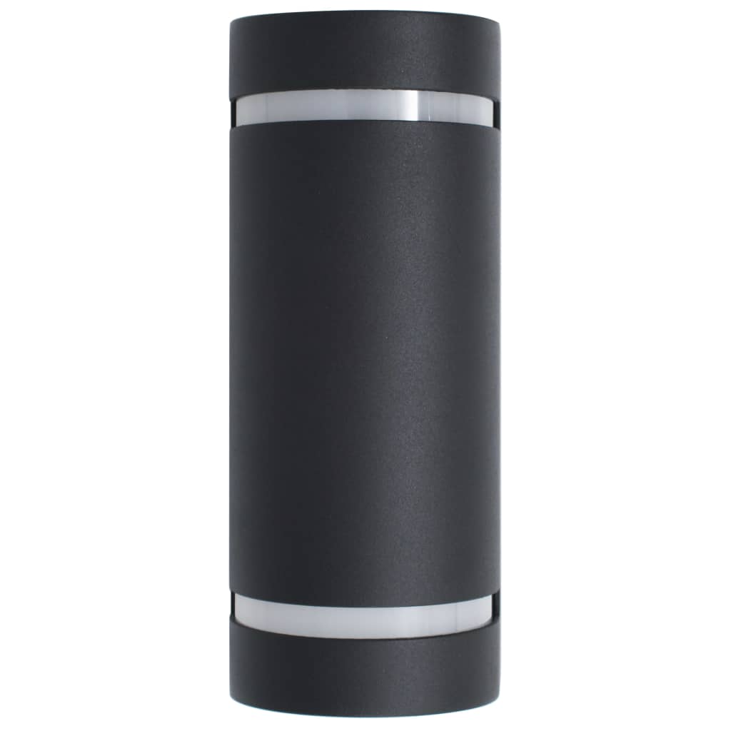 vidaXL Zewnętrzne lampy ścienne, 2 szt., 35 W, czarne, półokrągłe