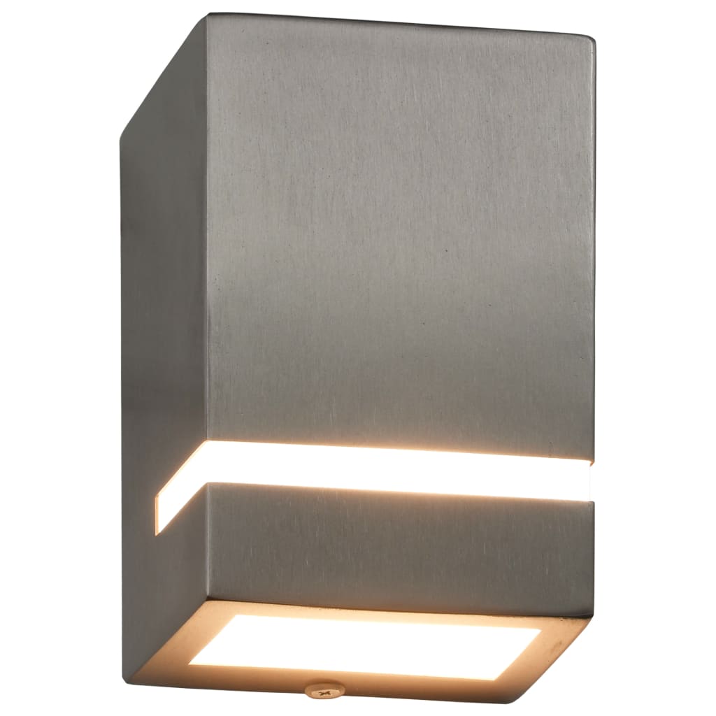 vidaXL Zewnętrzne lampy ścienne, 2 szt., 35 W, srebrne, prostokątne