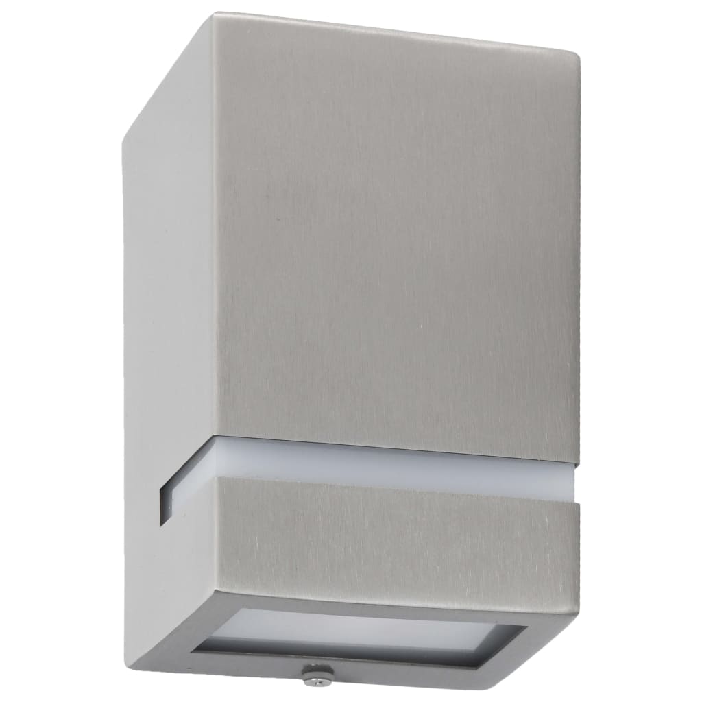 vidaXL Zewnętrzne lampy ścienne, 2 szt., 35 W, srebrne, prostokątne