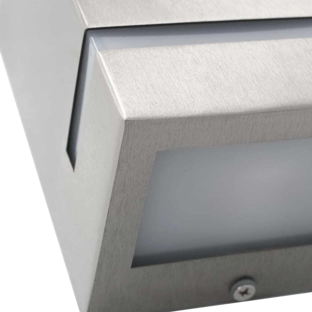 vidaXL Zewnętrzne lampy ścienne, 2 szt., 35 W, srebrne, prostokątne