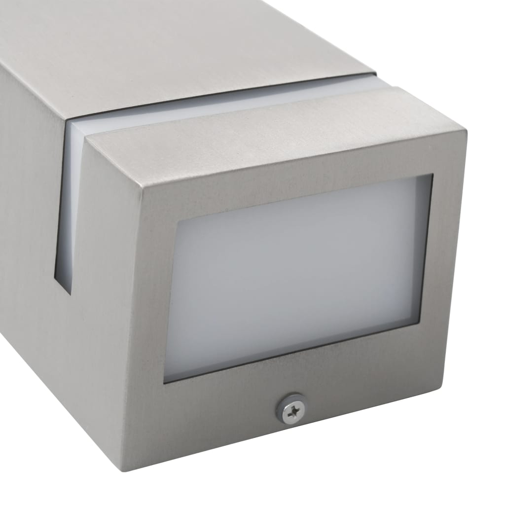 vidaXL Zewnętrzne lampy ścienne, 2 szt., 35 W, srebrne, prostokątne
