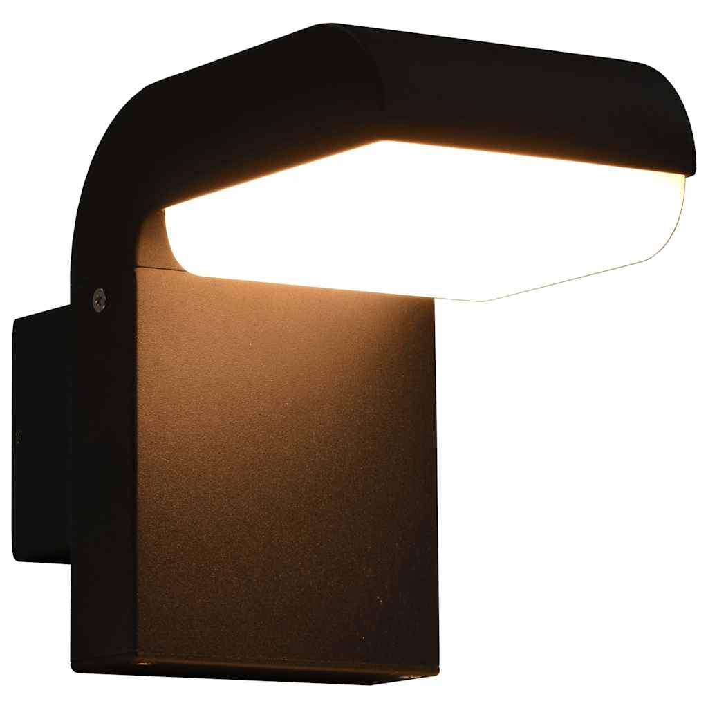 vidaXL Oświetlenie ścienne zewnętrzne LED, 9 W, czarne, owalne