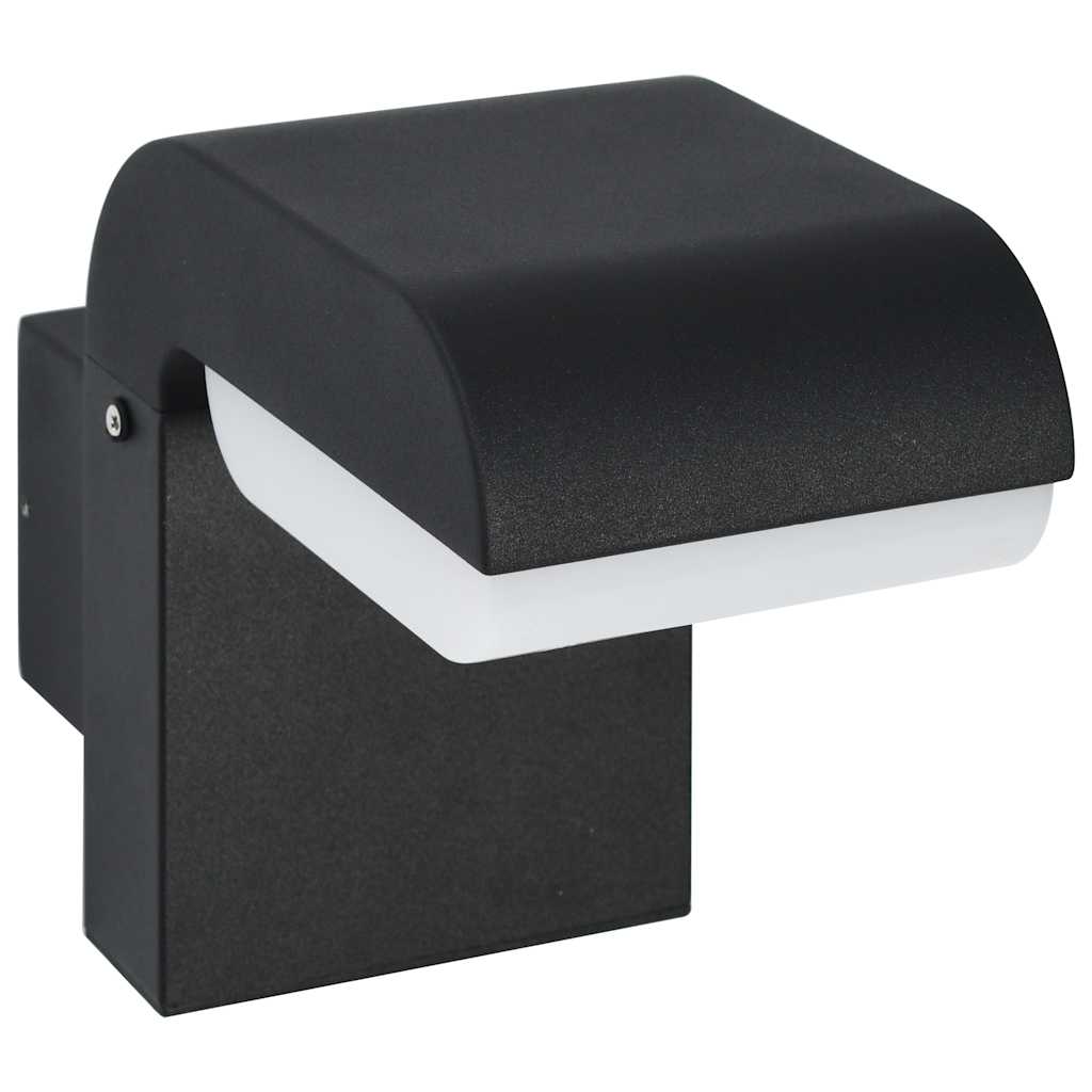 vidaXL Oświetlenie ścienne zewnętrzne LED, 9 W, czarne, owalne