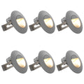 vidaXL Lampy ścienne zewnętrzne LED, 6 szt., 2 W, srebrne, okrągłe