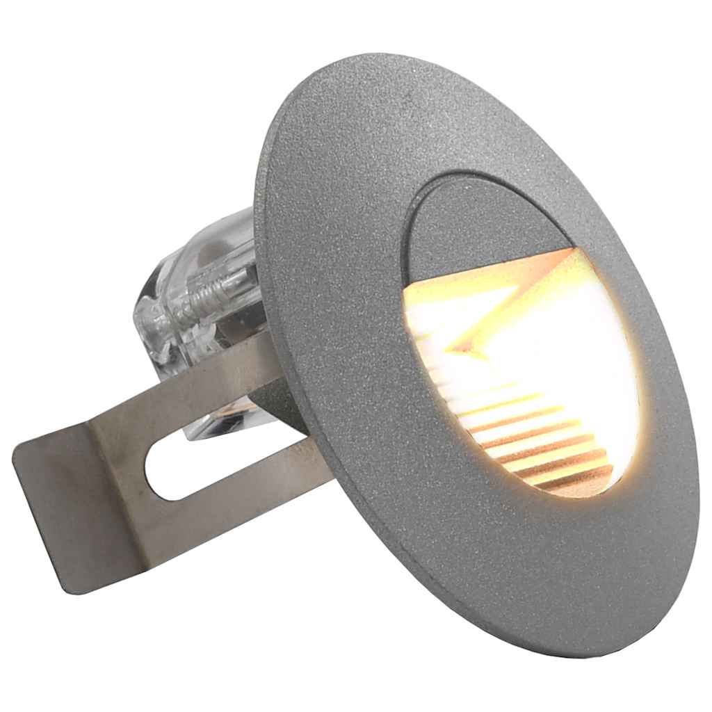 vidaXL Lampy ścienne zewnętrzne LED, 6 szt., 2 W, srebrne, okrągłe