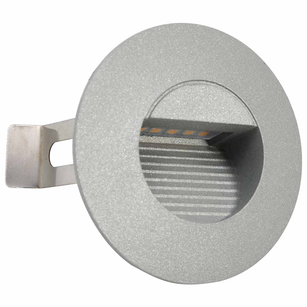 vidaXL Lampy ścienne zewnętrzne LED, 6 szt., 2 W, srebrne, okrągłe