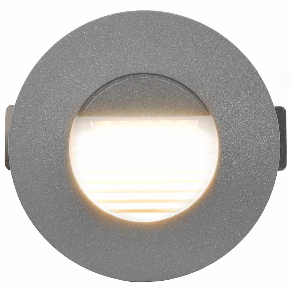 vidaXL Lampy ścienne zewnętrzne LED, 6 szt., 2 W, srebrne, okrągłe