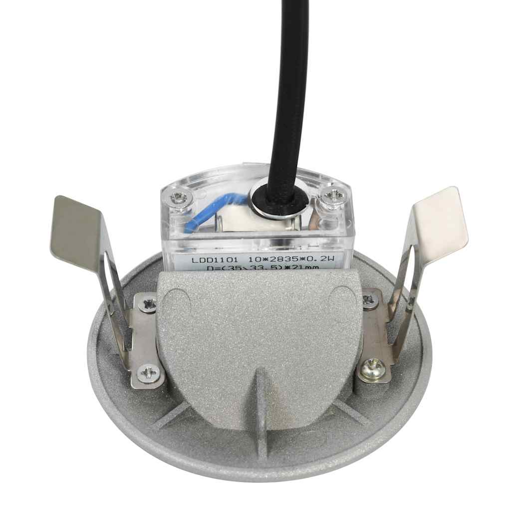 vidaXL Lampy ścienne zewnętrzne LED, 6 szt., 2 W, srebrne, okrągłe