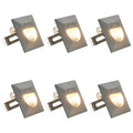 vidaXL Lampy ścienne zewnętrzne LED, 6 szt., 2 W, srebrne, kwadratowe