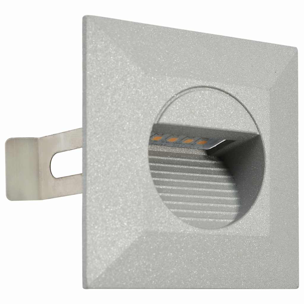 vidaXL Lampy ścienne zewnętrzne LED, 6 szt., 2 W, srebrne, kwadratowe